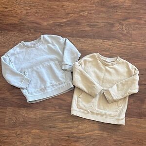 Zara Kids' Sweatshirt Duo - Light Blue and Beige